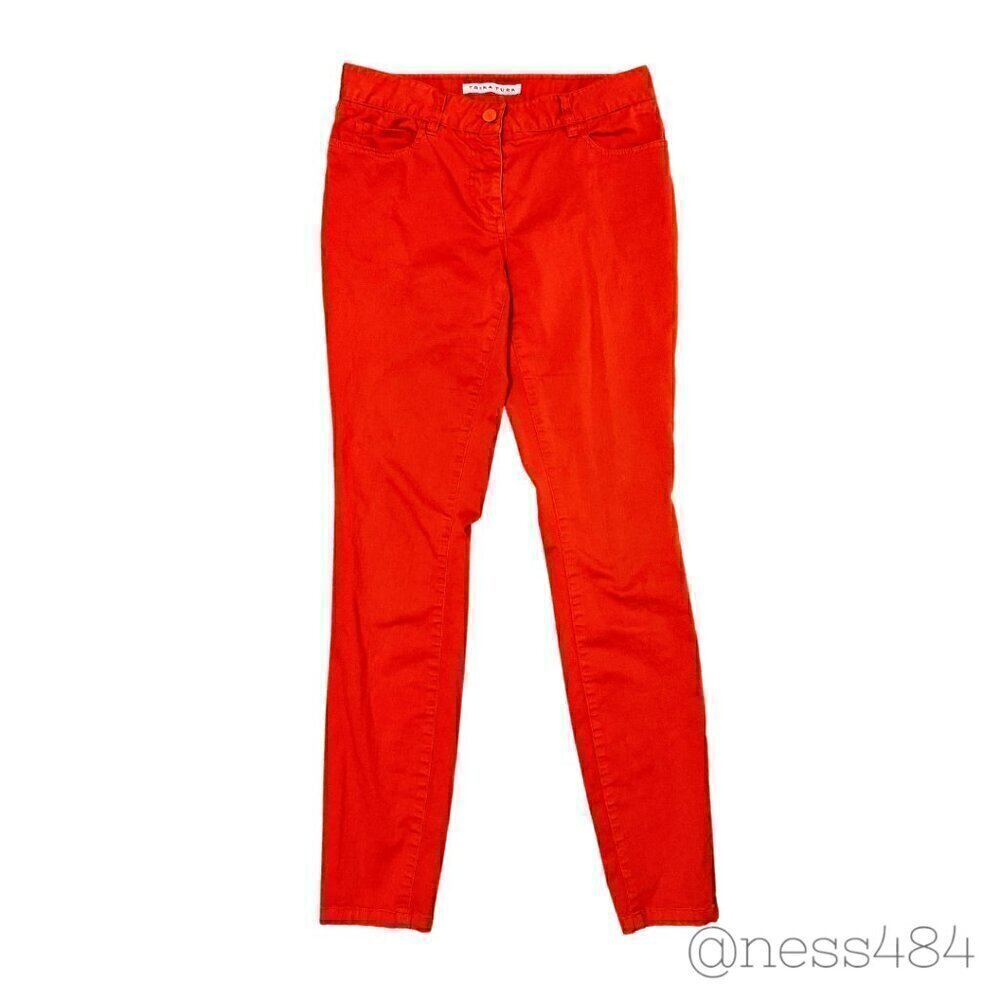 Trina Turk Orange Skinny‎ Leg Pants Women Size 6